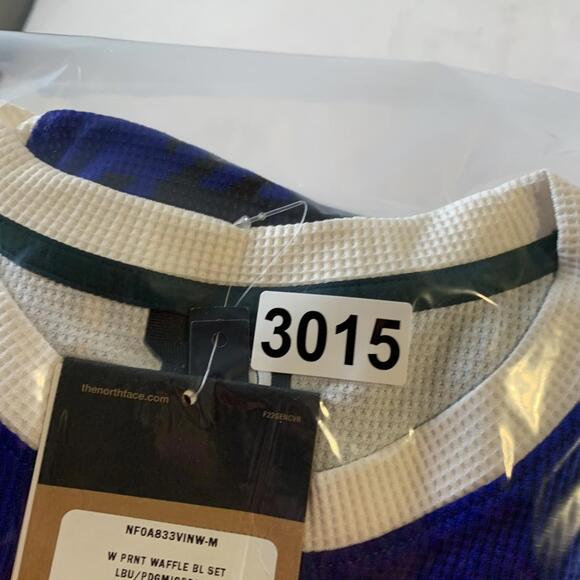 North Face Shirt Womens Medium Blue Green Plaid Waffle FlashDry Pullover NEW - Picture 11 of 11